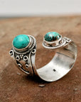 Adjustable Double Turquoise Surround Ring