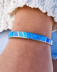 Blue and Silver Opal Bracelet