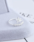Adjustable 925 Silver and Hand Painted Enamel Wildflower Ring