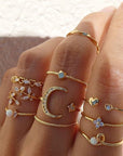 10 Pack of Bohemian Silver and Gold Plated Rings