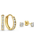 Dara Brillane Stone Earrings Set | White Gold