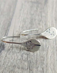 925 Sterling Silver Dandelion Leaf Earrings