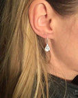 925 Sterling Silver Dandelion Leaf Earrings