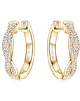 Zirconia Gold Braided Earrings