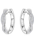 Zirconia Gold Braided Earrings