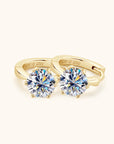 Zirconia Six-Claw Gold Earrings