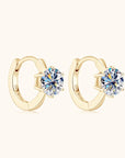 Zirconia Six-Claw Gold Earrings