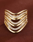 Sculpted Wave Ring