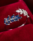 Sapphire Leaf Vine Ring