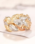 Golden Leaf Harmony Ring