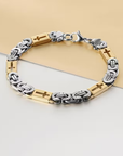 Wide Byzantine Chain Gold Bracelet