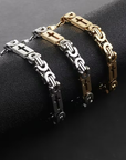 Wide Byzantine Chain Gold Bracelet