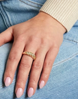 Crystal Minimalist Gold Ring