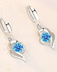 925 Sterling Silver and Zirconia Inlaid Floral Earrings