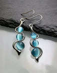 Blue Crystal Dangling Earrings