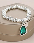 Crystal Bracelet with Silver Plated Pearls