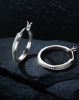 Zirconia Braided Hoop Gold Earrings