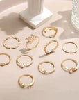 10 Pack of Bohemian Silver and Gold Plated Rings