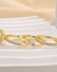 Jaily 3PC Wedding Ring Set | Gold