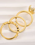 Jaily 3PC Wedding Ring Set | White Gold