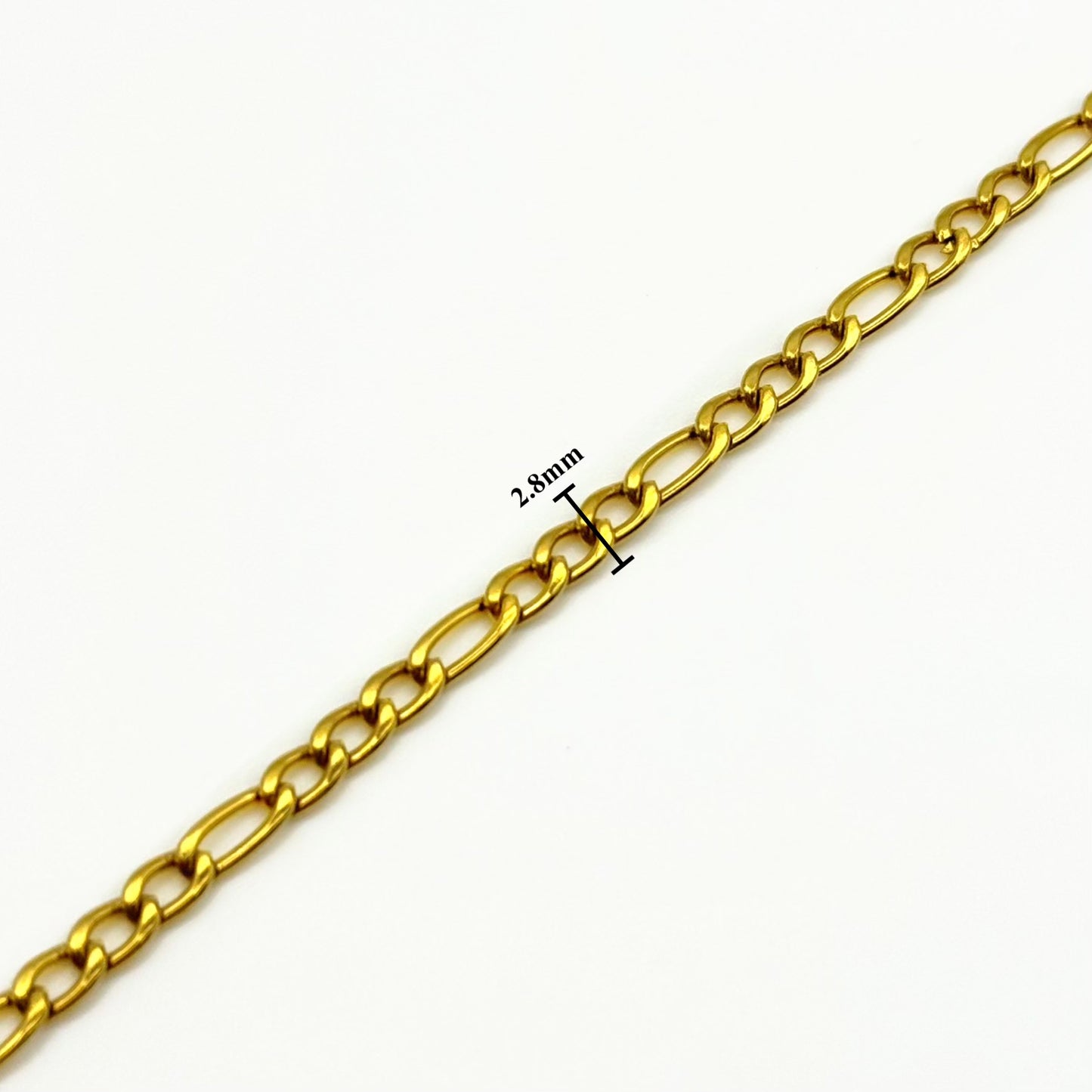 Figaro Chain 18K Gold Plated Stainless Steel Bracelet