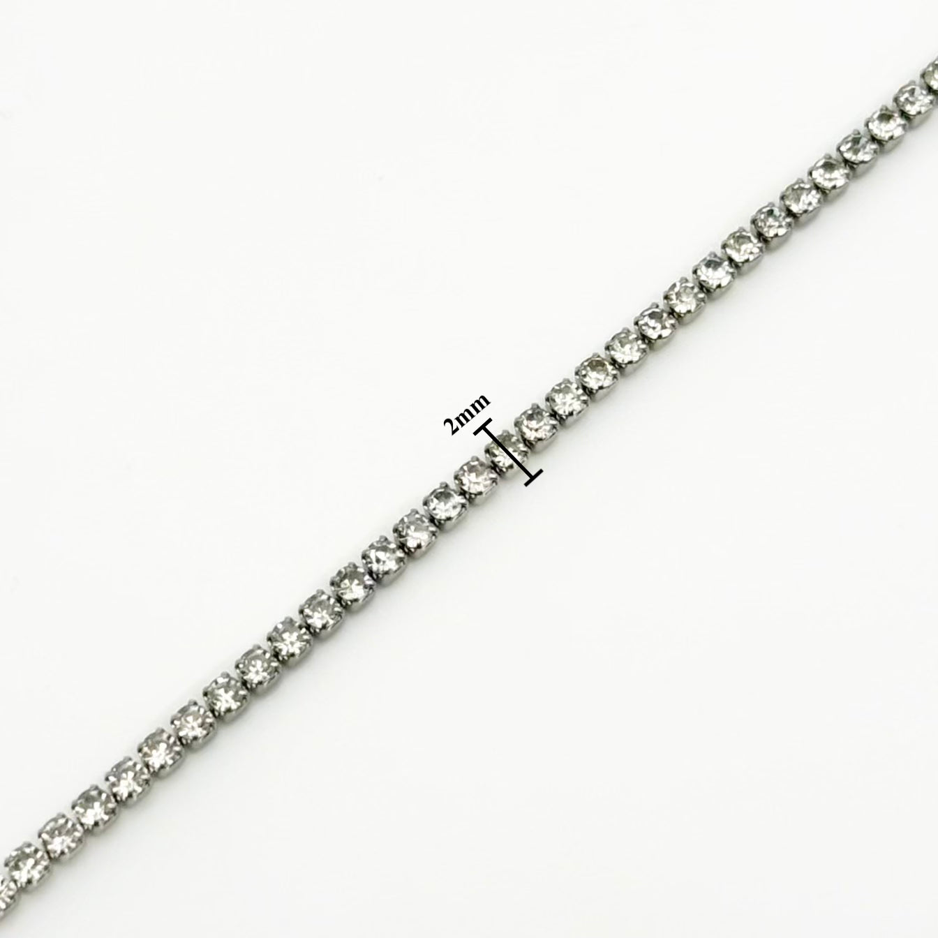 Cubic Zirconia Silver Stainless Steel Tennis Bracelet