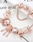Rose Dreamcatcher Bracelet with Charms Included in Sterling Silver