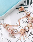 Rose Dreamcatcher Bracelet with Charms Included in Sterling Silver