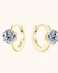 Zirconia Six-Claw Gold Earrings