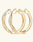 Zirconia Gold Braided Earrings