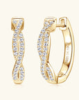 Zirconia Gold Braided Earrings