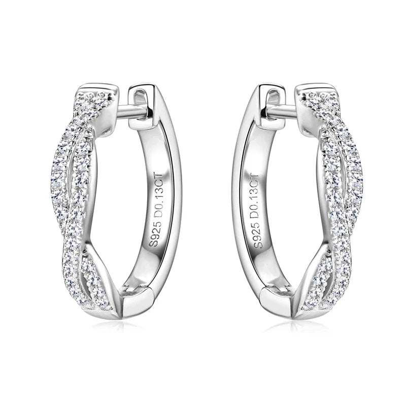 Zirconia Gold Braided Earrings