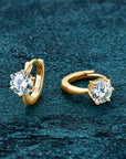 Zirconia Six-Claw Gold Earrings