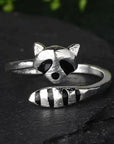 Adjustable Raccoon Ring in 925 Silver
