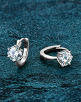 Zirconia Six-Claw Gold Earrings