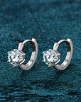 Zirconia Six-Claw Gold Earrings