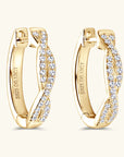 Zirconia Gold Braided Earrings