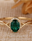 Emerald Twist Ring