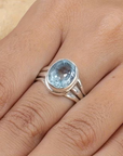 Serenity Blue Oval Ring