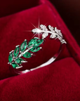 Sapphire Leaf Vine Ring