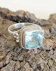 Blue Vintage Square Ring