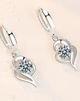 925 Sterling Silver and Zirconia Inlaid Floral Earrings