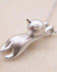 925 Sterling Silver Playful Kitty Necklace